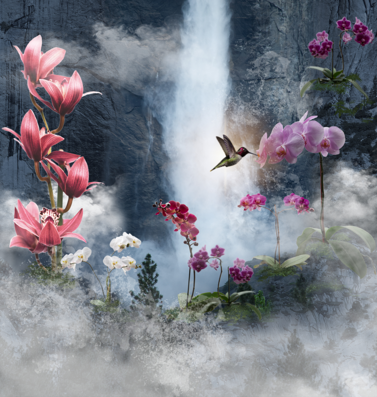 My Waterfall Garden digital art by Cheryl McDonald